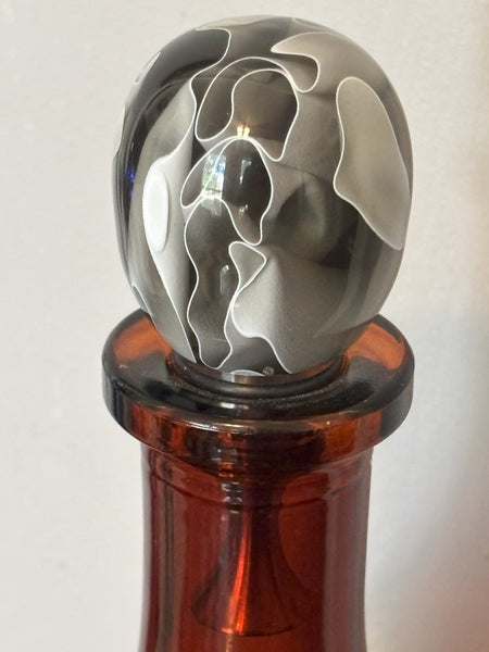 Gray White Trails Stainless Steel Bottle Stopper