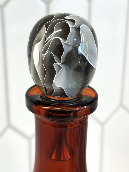 Gray White Trails Stainless Steel Bottle Stopper