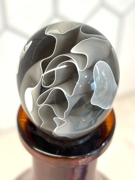 Gray White Trails Stainless Steel Bottle Stopper