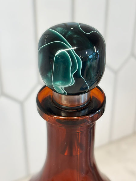 Emerald Isle Green and Pearl Stainless Steel Bottle Stopper