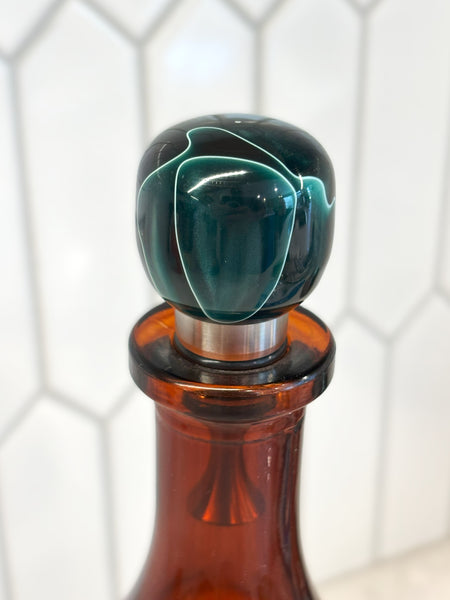 Emerald Isle Green and Pearl Stainless Steel Bottle Stopper