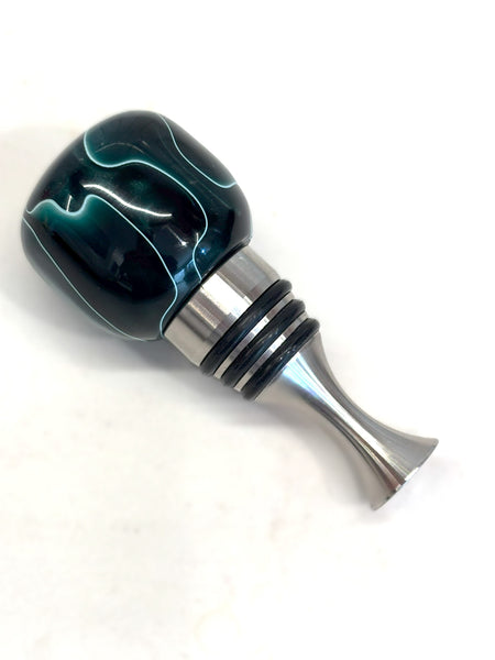 Emerald Isle Green and Pearl Stainless Steel Bottle Stopper