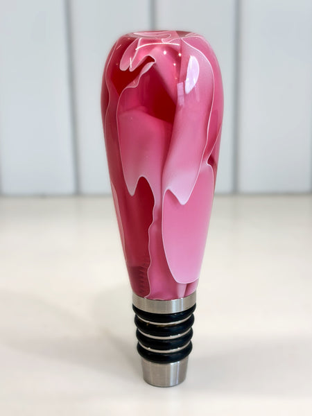 Gray White Trails Stainless Steel Bottle Stopper