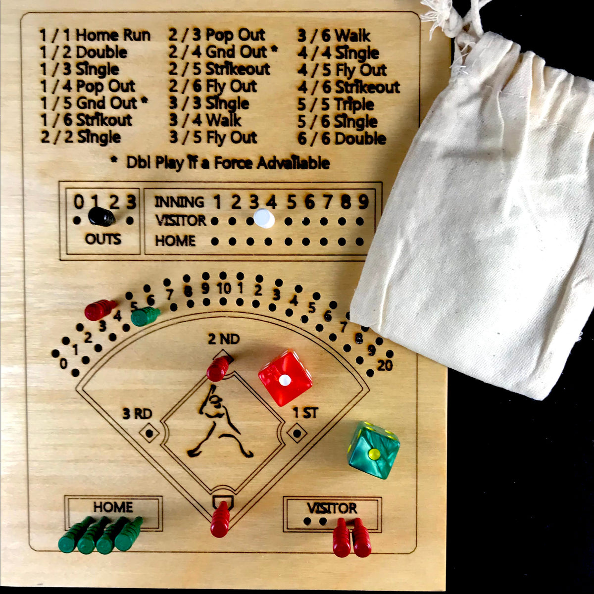 Wooden Dice Baseball Game It’s Going Yard! McKissackConcepts