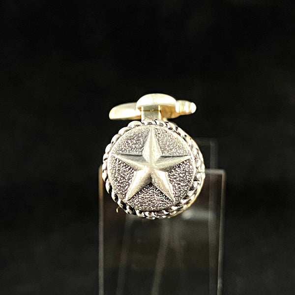 The Cowboy Antique Pewter Pen Paired with Jack Daniel's No. 7 Whiskey(R) Distillery Charred Tiger Oak Whiskey Barrel Wood.