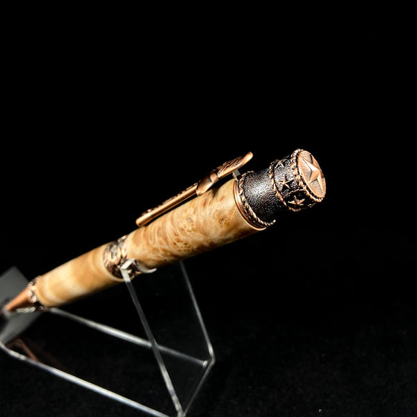 The Cowboy /Cowgirl Copper Pen in Maple Burl.