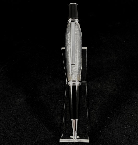 The Chairman Pen in Chrome and Black in Silver Shimmer in Storm Gray
