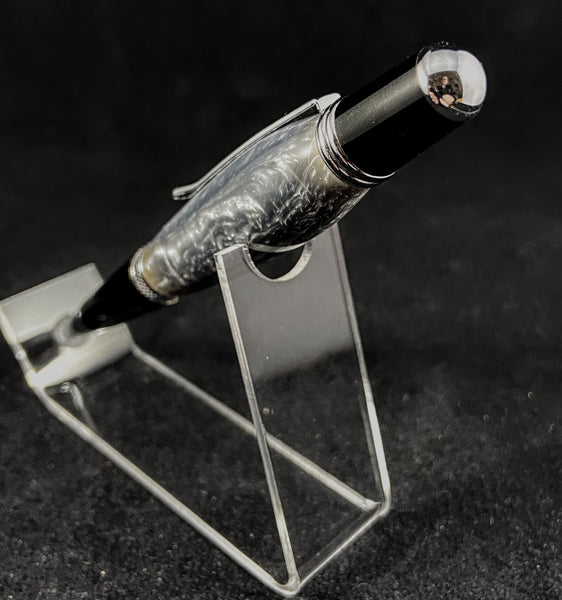 The Chairman Pen in Chrome and Black in Silver Shimmer in Storm Gray