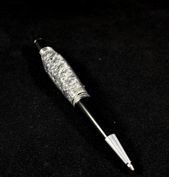 The Chairman Pen in Chrome and Black in Silver Shimmer in Storm Gray