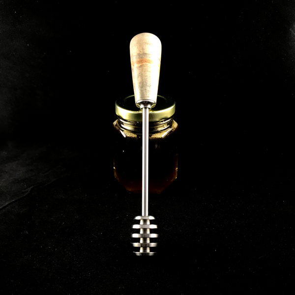 Modern Design Spalted Pecan Wood Honey Dipper, Honey Wand, Honey Stick
