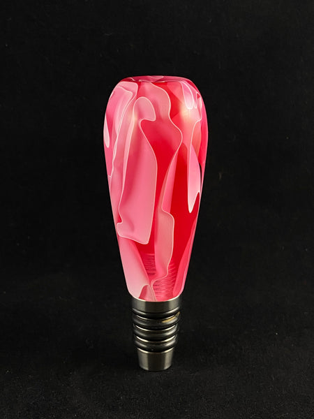 Rose Blush and White Lines Stainless Steel Bottle Stopper