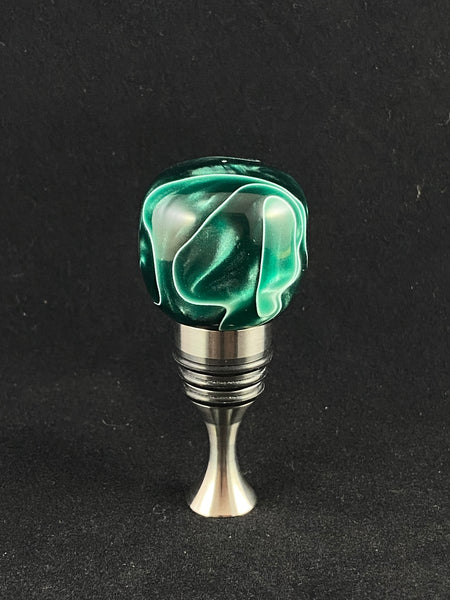 Emerald Isle Green and Pearl Stainless Steel Bottle Stopper