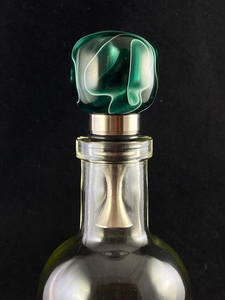 Emerald Isle Green and Pearl Stainless Steel Bottle Stopper