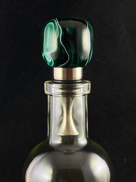 Emerald Isle Green and Pearl Stainless Steel Bottle Stopper