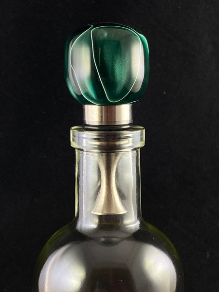 Emerald Isle Green and Pearl Stainless Steel Bottle Stopper