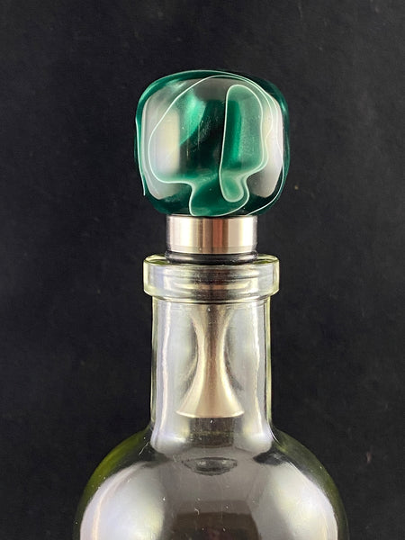 Emerald Isle Green and Pearl Stainless Steel Bottle Stopper