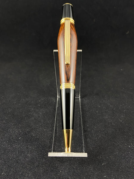 The Chairman Pen in Gold and Black with Bolivian Rosewood