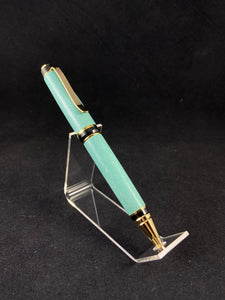 The Black and Gold Churchill Pen in Tiffany Robin Egg Blue