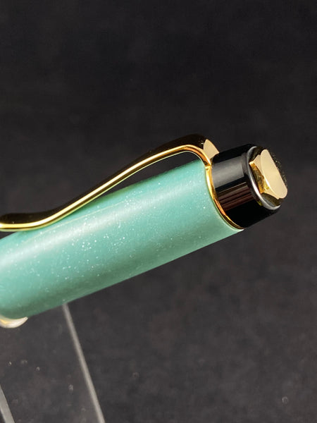 The Black and Gold Churchill Pen in Tiffany Robin Egg Blue