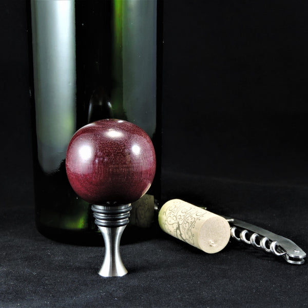 Purple Heart Wood Bottle Stopper