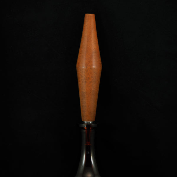 Mahogany Wood "Tall Crystal Spike" Bottle Stopper