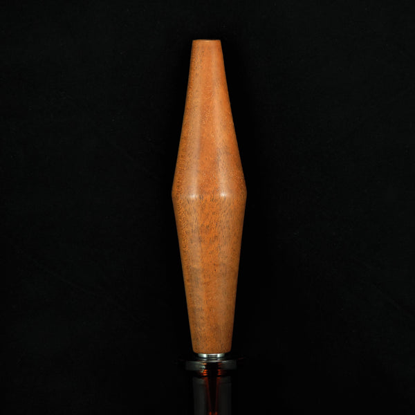 Mahogany Wood "Tall Crystal Spike" Bottle Stopper