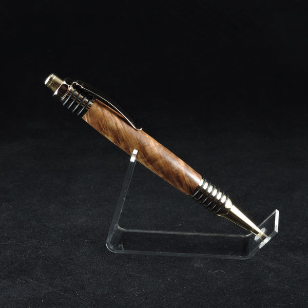 The Spartan "Convertible" Pen - Pencil in Maple Burl and 24 KT Gold