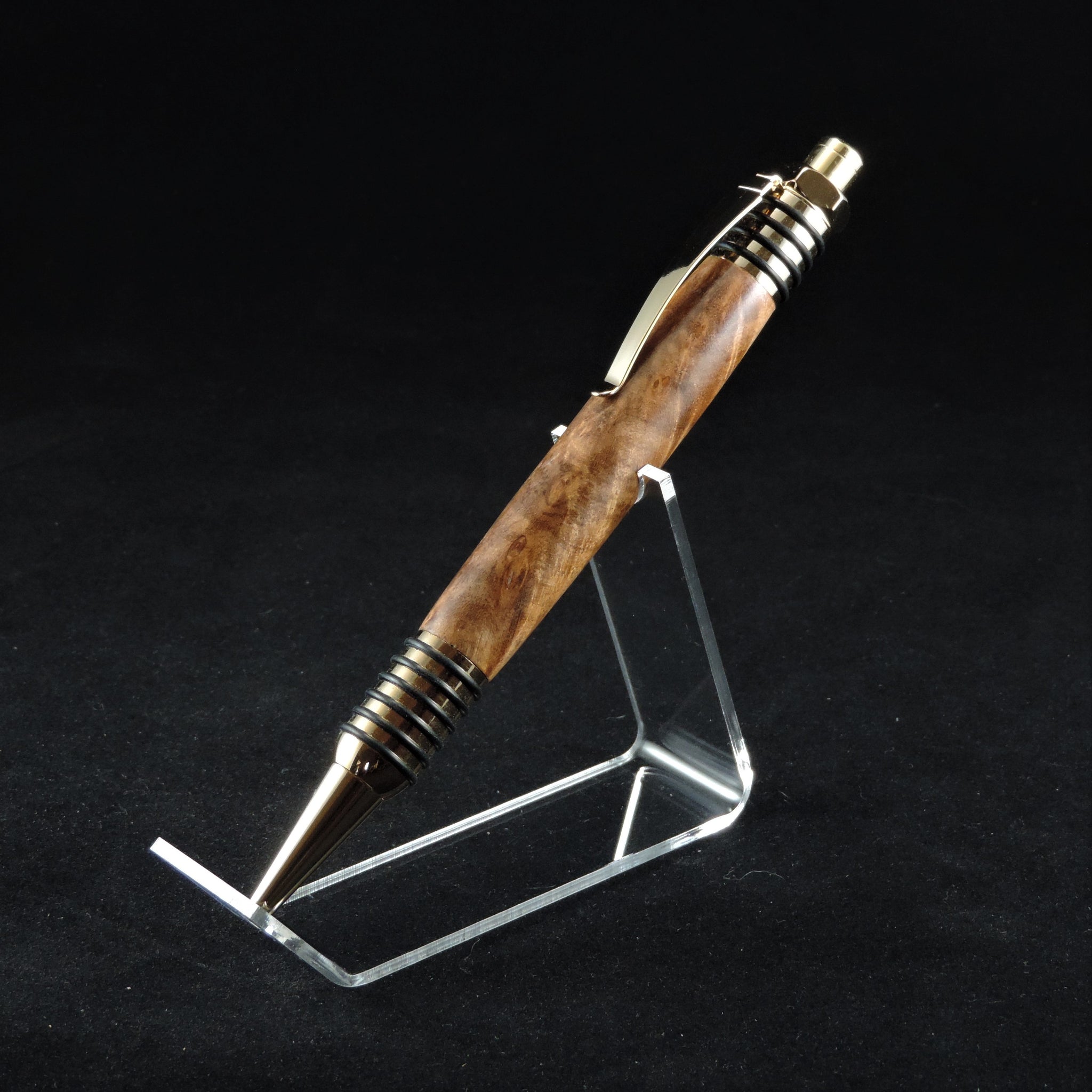 The Spartan "Convertible" Pen - Pencil in Maple Burl and 24 KT Gold