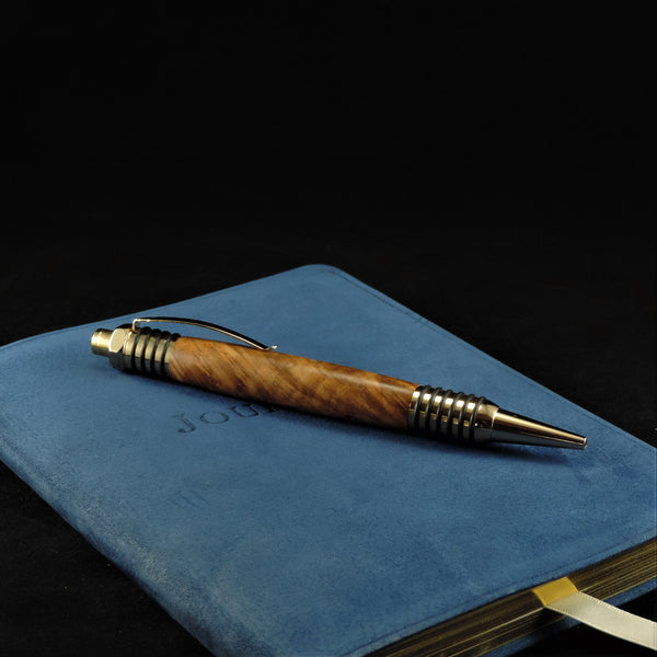 The Spartan "Convertible" Pen - Pencil in Maple Burl and 24 KT Gold