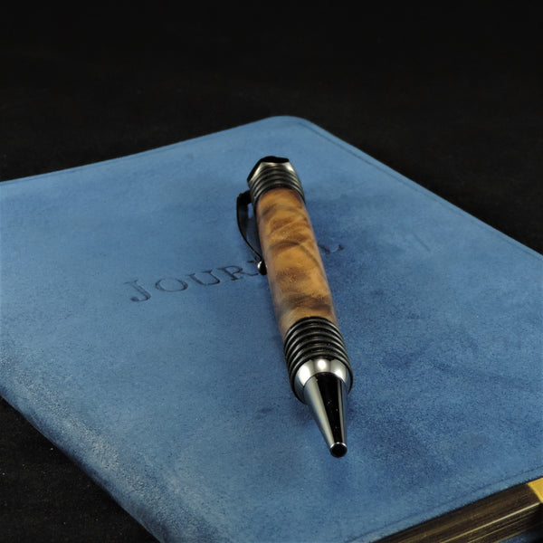 The Spartan "Convertible" Pen - Pencil in Maple Burl and 24 KT Gold