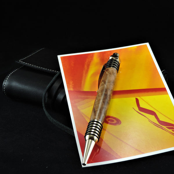 The Spartan "Convertible" Pen - Pencil in Maple Burl and 24 KT Gold