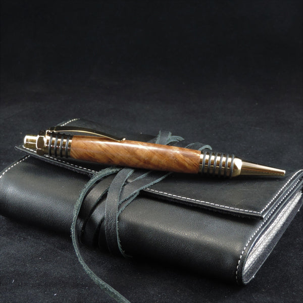 The Spartan "Convertible" Pen - Pencil in Maple Burl and 24 KT Gold