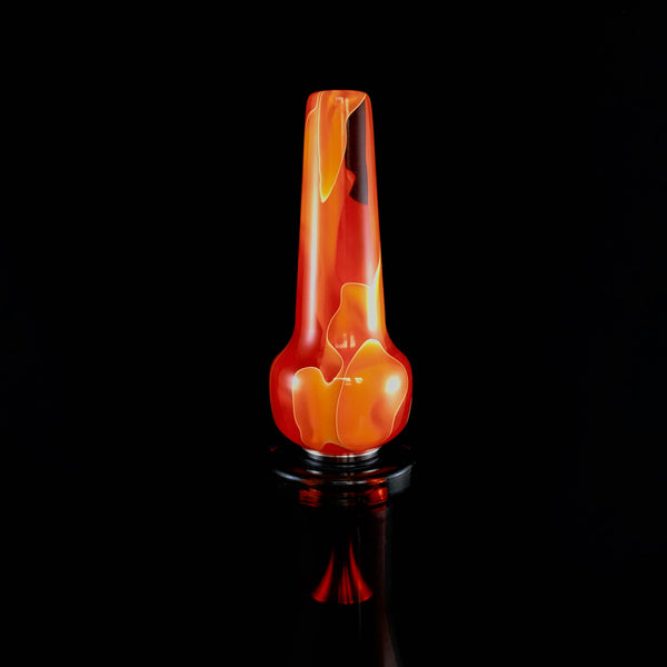 Orange Fire with White Lines Stainless Steel Bottle Stopper