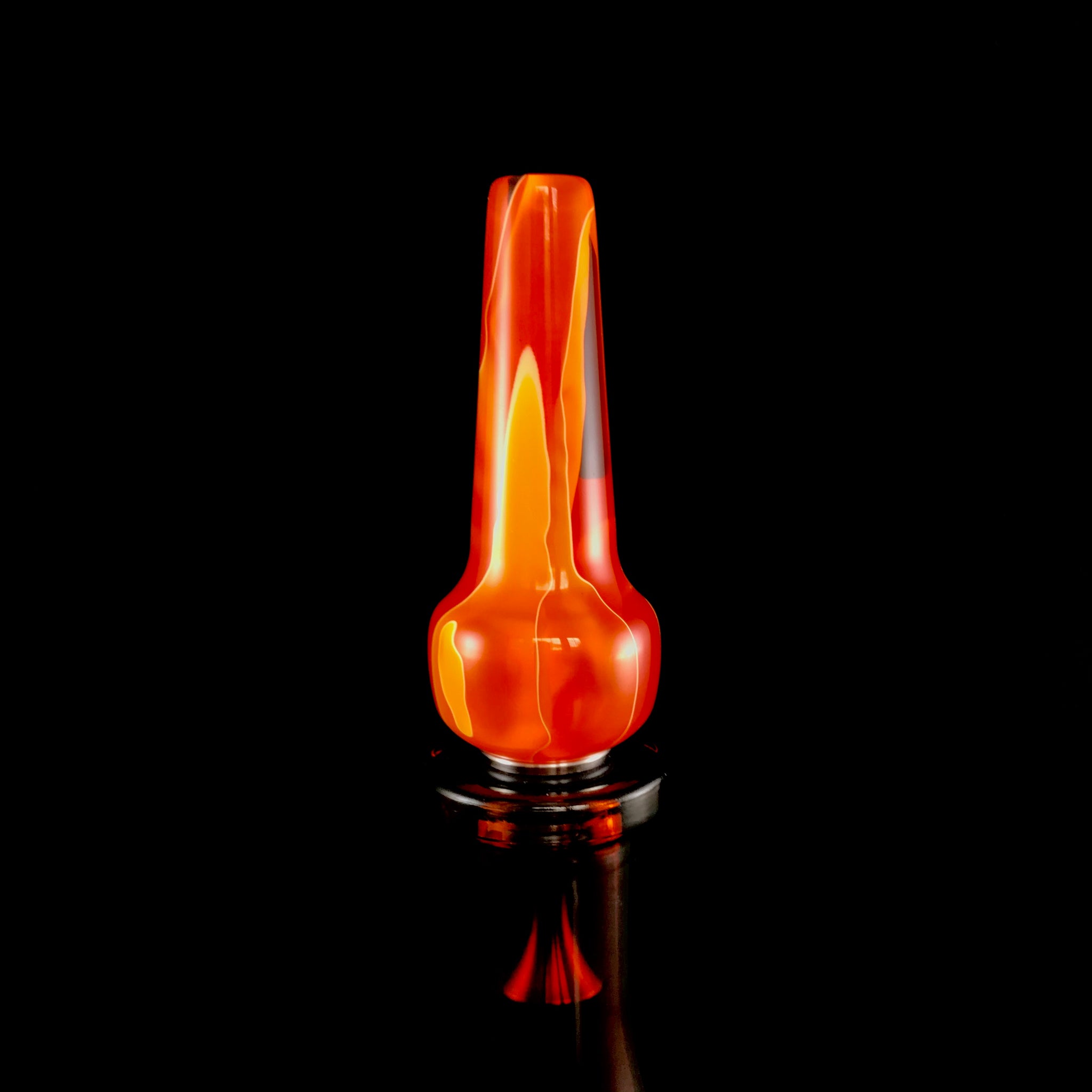 Orange Fire with White Lines Stainless Steel Bottle Stopper