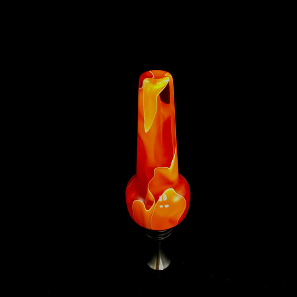 Orange Fire with White Lines Stainless Steel Bottle Stopper