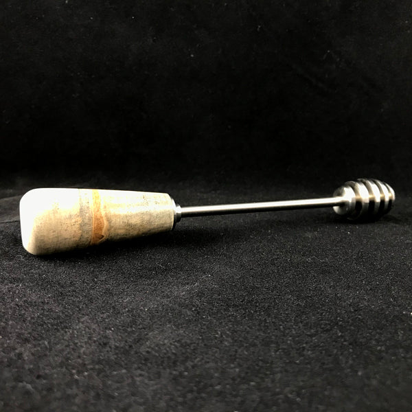 Modern Design Spalted Pecan Wood Honey Dipper, Honey Wand, Honey Stick