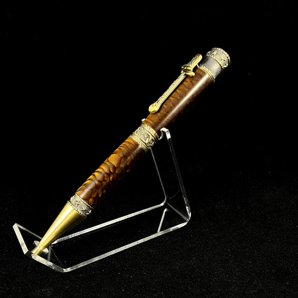 The Cowboy/Cowgirl Brass Pen in Acrylic Golden Dragon Skin.