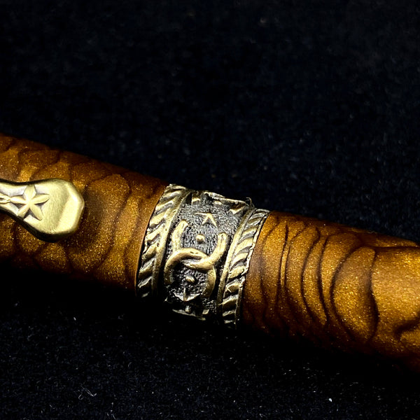 The Cowboy/Cowgirl Brass Pen in Acrylic Golden Dragon Skin.