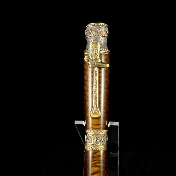 The Cowboy/Cowgirl Brass Pen in Acrylic Golden Dragon Skin.