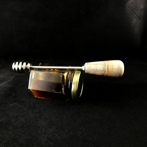 Modern Design Spalted Pecan Wood Honey Dipper, Honey Wand, Honey Stick